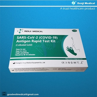 Equipo rápido de la prueba del antígeno de Renji Rapid SARS-COV-2 (COVID 19) (oro coloidal)