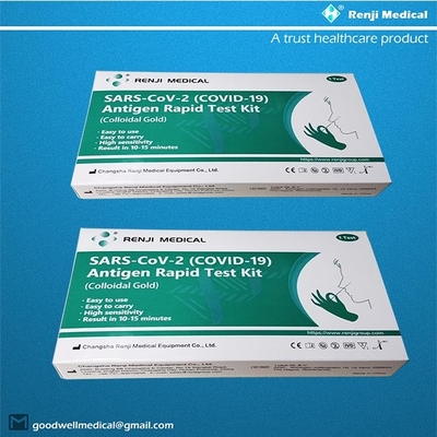 Renji   Esponja rápida de Kit Nasal de la prueba del antígeno de COVID 19 (oro coloidal) 10 - 15Min