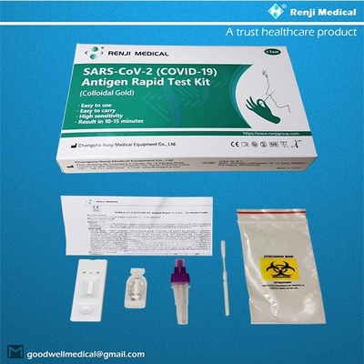 Renji   Esponja rápida de Kit Nasal de la prueba del antígeno de COVID 19 (oro coloidal) 10 - 15Min