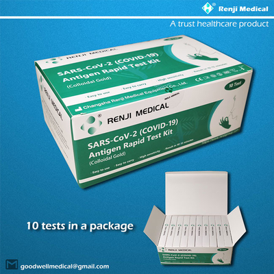 Renji   Esponja rápida de Kit Nasal de la prueba del antígeno de COVID 19 (oro coloidal) 10 - 15Min