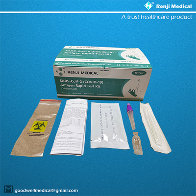 Esponja nasal rápida del equipo de la prueba del antígeno de Renji Rapid SARS-COV-2 (COVID 19) (oro coloidal)