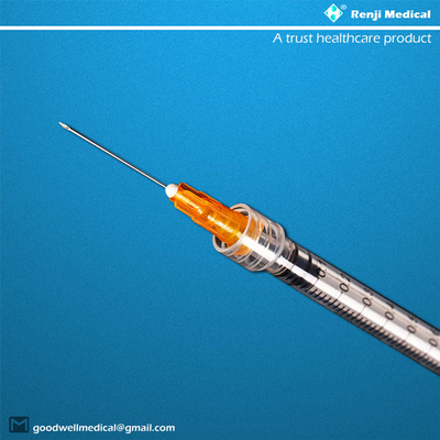 Materiales consumibles médicos disponibles de MSDS, jeringuilla de la cerradura de 25G 1ml Luer con la aguja